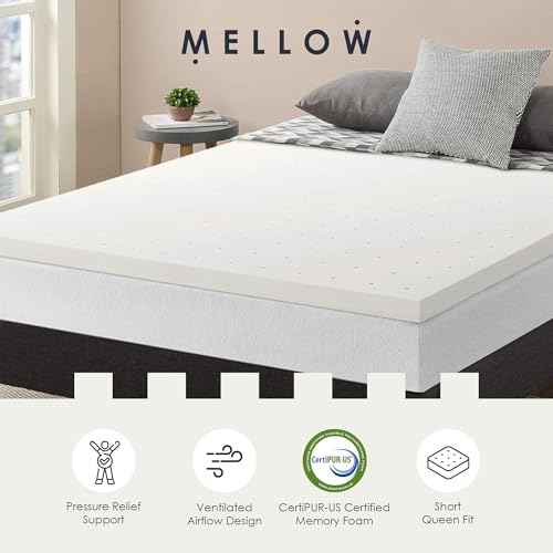Image of Best Price Mattress 2.5 Inch Ventilated Memory Foam Mattress Topper, CertiPUR-US Certified, Short Queen