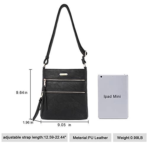 Image of CLUCI Crossbody Purses for Women, Medium Size Zipper Pocket Adjustable Strap, Soft Leather Women's Shoulder Handbags