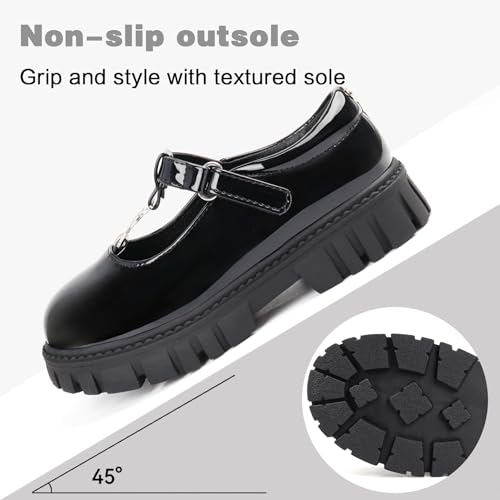 Image of Toddler Girl Dress Shoes Bow Black Dress School Shoes Princess Mary Jane for Toddler /Little Girl