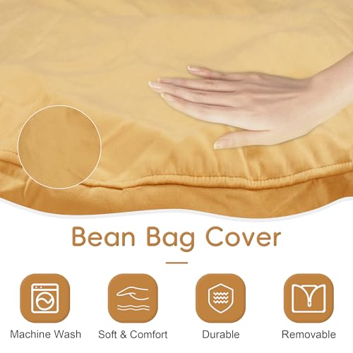 image for HABUTWAY Bean Bag Chair 3Ft Luxurious Velvet Ultra Soft Fur with High 
