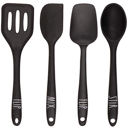 Everyday Collection 4 Piece Mini Kitchen Utensil Set- Silicone Kitchen Tools With Spatulas And Spoons (Black) #TOP11