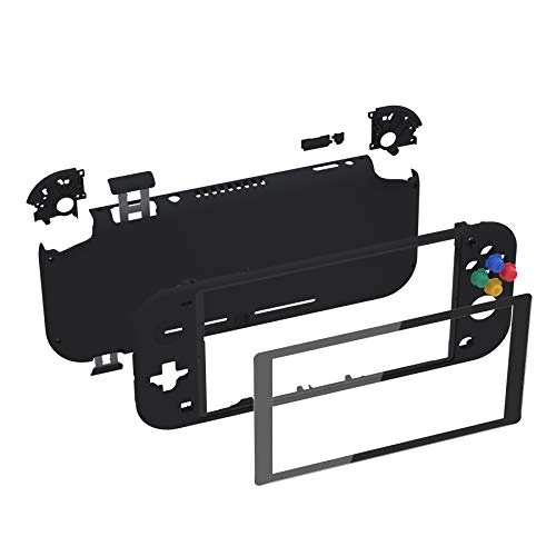 Image of eXtremeRate Soft Touch Black DIY Replacement Shell for Nintendo Switch Lite, NSL Handheld Controller Housing w /Screen Protector, Custom Case Cover for Nintendo Switch Lite