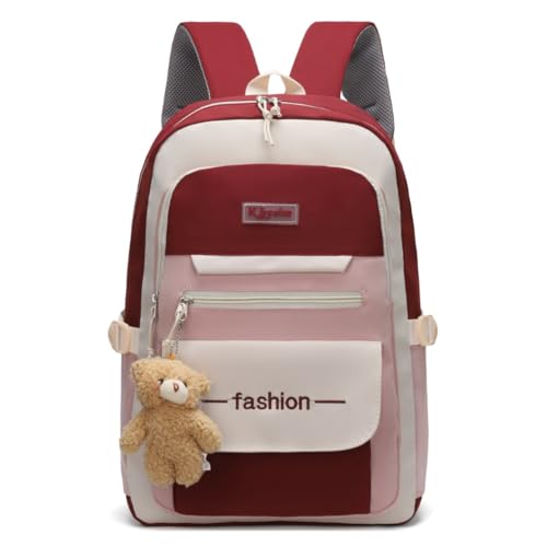 Mochila Escolar Grande Unissex Coreana/Japonesa Bolso Secreto Impermeável Mochila Feminina Grande (Bordo)