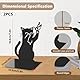 Hobbspring 2 Stück Katzen Dekorative Metall Buchstützen Buchenden für Schwere Bücher Schwarz Robuste Bücherregalhalter Größere Buchstützen Verwendet auf dem Schreibtisch für Büro zu Hause oder Schule