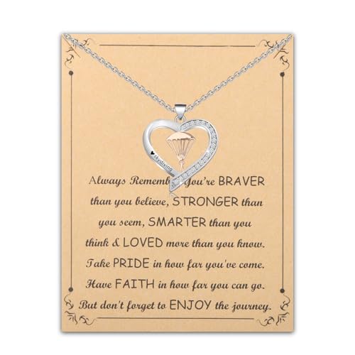 BNQL Skydiving Necklace Skydiver Gift Funny Skydiving Gift Skydiver Adventure Gift Parachute Necklace Skydiving Jewelry Necklace