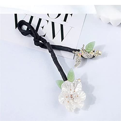 Ins Style Elegant Lazy Hair Curler, Crystal Hair Bun Maker, French Twist Hairstyle Bun Hairs Accessories, Bun Clips for Hairs, Quick Twist Hairs Tool (Peach Blossom)