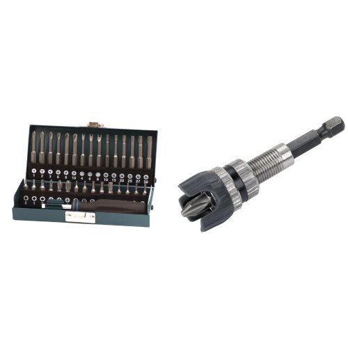 Caja de puntas de seguridad combinadas Wolfcraft con portapuntas de tope para atornillador manual