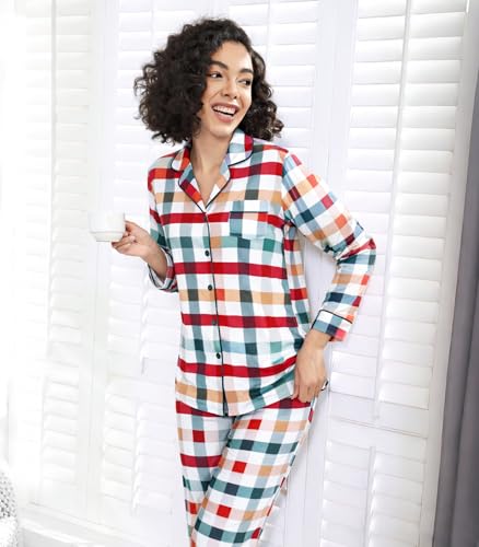 Image of WiWi Viscose from Bamboo Women's Pajamas Set Super Soft Button Down Top and Pants Sleepwear Cooling Pjs S-3X
