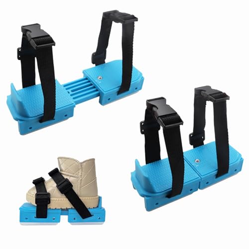 Toddler Ice Skates, 1 Pair Adjustable Kids Ice Skates, Double Runner Ice Skates with Hook and Loop Fastener Straps, Blue Double Blade Ice Skates for Winter Girls Boys Toddler Training Shoes Beginner