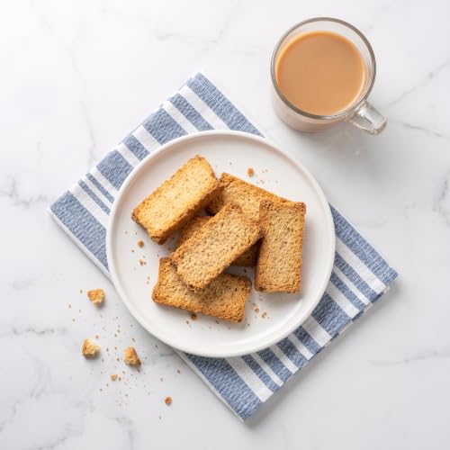 Image of Hillcrest Bakery Royal Suji Crunch Cookies with Semolina, Cardamom and Edible Nuts, 300 Grams, 20-22 Pieces | Premium Baked Snack | Tea Time Treat | Hygienically Packed