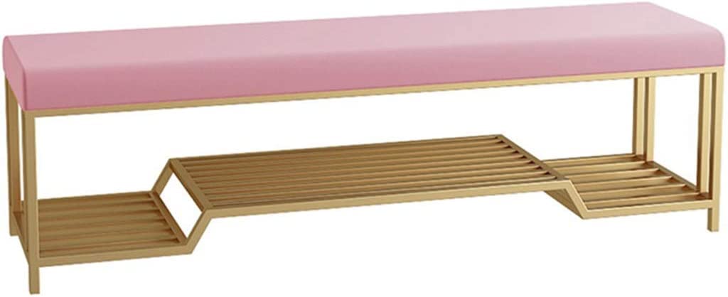 Banc de rangement avec coussin doux et structure en fer stable