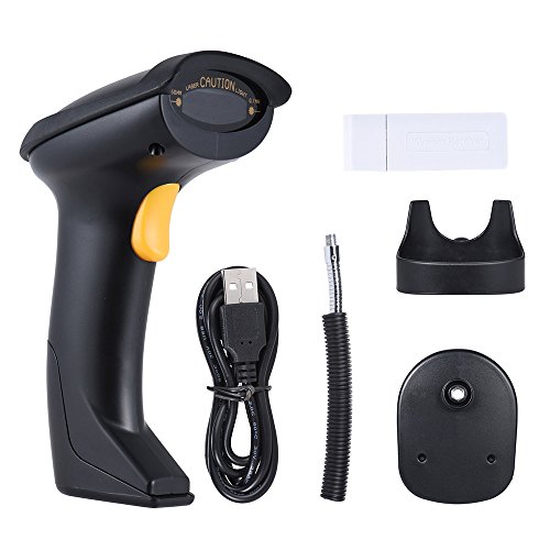 Qican Leitor de código de barras 1D portátil sem fio 2.4G automático/manual que suporta leitura de c