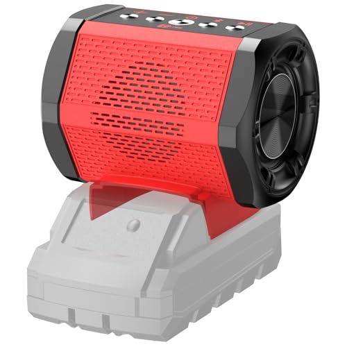 Bluetooth Speaker Compatible with Milwaukee M18 Battery with USB-A/C Charging for Jobsite, Camping...