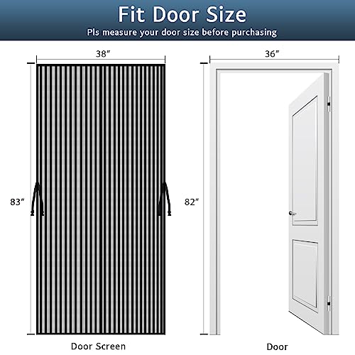YRH Magnetic Fly Screen Door with Stay Open Buckles, Heavy Duty Self-Sealing Mesh - Image 2