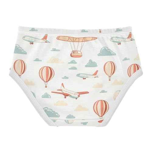 ZZKKO Airplanes Hot Air Balloons Clouds Girls Underwear Toddler Panties for Girls Comfort Brief Size 2T-8Y2