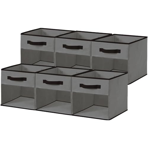 DECOMOMO Storage Bins, Cube Storage Bin with Window, Fabric Storage Cubes for Shelves (11