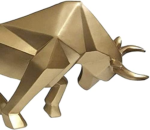 Figura de Toro de Resina Decorativa Dorada miniatura 2