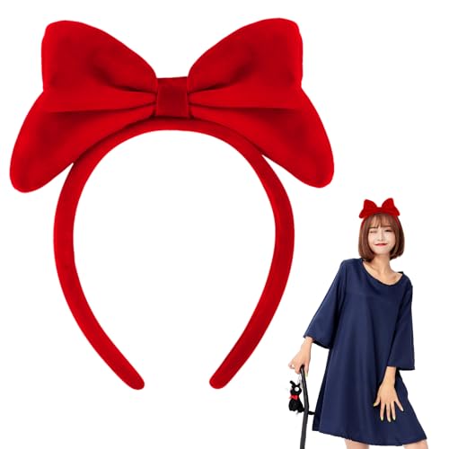 BAHABY Red Bow Headband Bow Headbands for Women Costumes for Women Snow White Hair Accessories