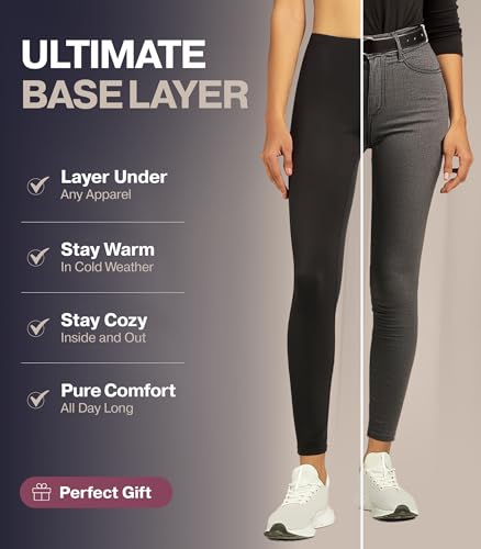 Thermajane Long Johns for Women - Thermal Leggings for Women, Fleece Lined Thermal Underwear Bottoms3