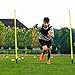 YRHome Slalomstangen Fussball Set 150cm Slalom Poles 6 Slalom Stangen mit Erdspieß Sprunghafte Agilität Stangen Fussball trainingszubehör für Koordinationstraining, Slalom, Fußball, Hundetrainingsset