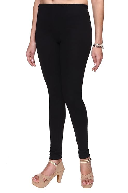 Image of Women's Premium Stretchable Cotton Leggings | Soft Slim Fit Ankle Length Churidar Pants for Casual, Ethnic, Office & Daily Comfortable Wear (Pack of 1)