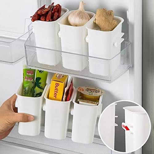 Image of 3 Pcs Fridge Storage Containers, Detachable Food Refrigerator Organizer Container Butter, Chocolate, Sauce, Candies, Vegetables, Stationery Toiletries, Plastic (Square)