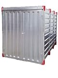 werkstattcontainer isoliert  Baucontainer Garage Container Lagercontainer Gerätecontainer Werkstatt Container Materialcontainer Blechcontainer 4 m Außenmaße Länge x Breite x Höhe: 4000 x 2200 x 2200 mm
