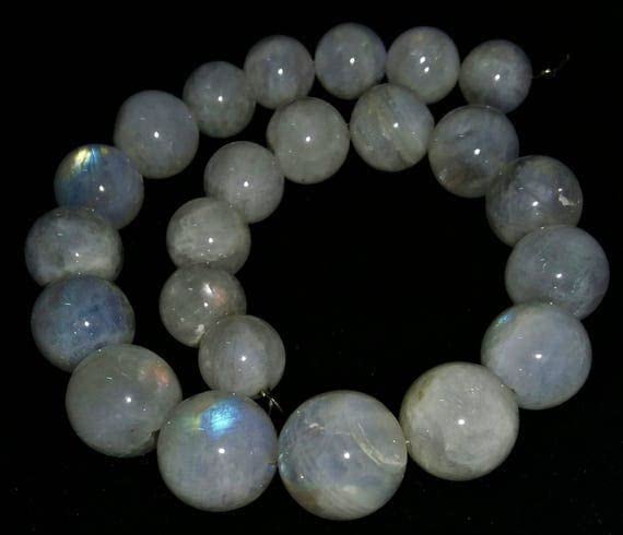 Perles de lune arc-en-ciel sans défaut de polissage billes lisses rondes 10-14mm