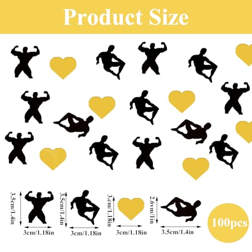 Image of 100PCS Male Dancers Bachelorette Confetti Bachelorette Table Confetti MEN Scatter Confetti Single Party Sparkles for Bridal Shower Theme Party Bachelorette Decor Supplies