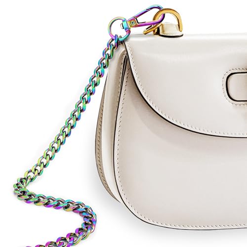 TOCCOOL Rainbow Metal Wallet Chain Strap, 23.6 Inch Colorful Replacement Crossbody Shoulder Bag Chain with Sturdy Buckle, Durable Fashion Accessory for Handbags & DIY Women\'s Wallets