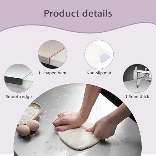 Planches à découper en acier inoxydable de cuisine grand format 60 * 50 * 1.5cm - 4