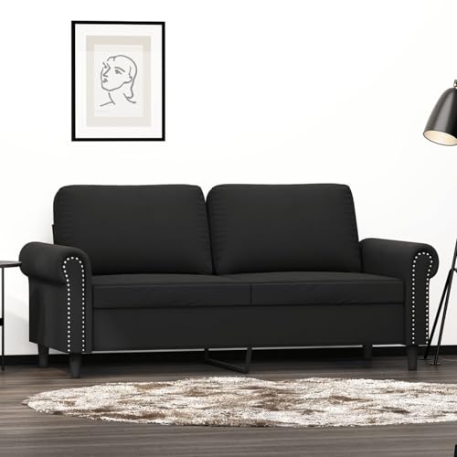 Juroupi 2-Sitzer-Sofa Couch 2 Sitzer Loveseat Sofas FüR Wohnzimmer Sofa Loveseats Schwarz 140 cm Samt - 359534