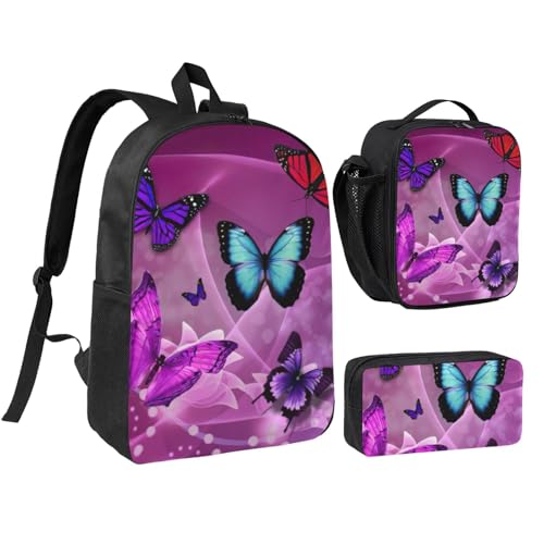 Sac à dos école papillons violets soulageant les épaules des élèves