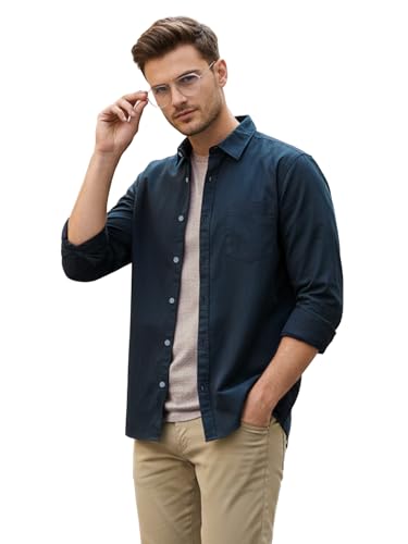 Image of Urbano Fashion Men's Cotton Full Sleeve Regular Fit Casual Solid Shirt