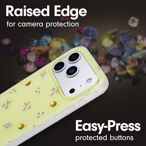 Coque iPhone 17 Fruit Gem jaune en strass par Sonix résistant aux chutes