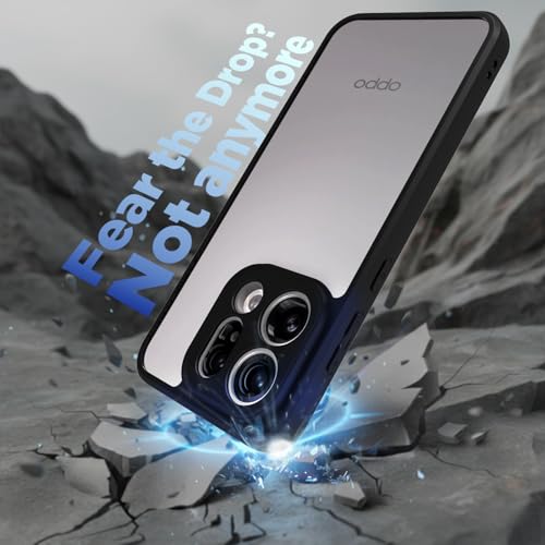 Image of RIGGEAR Shockproof Sleek Hybrid Armor Back Cover Case for Oppo Find X9 5G (Clear PC + Black TPU Bumper)