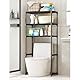 Niwugady Aufbewahrungsregal für die Toilette, 3 Etagen Über dem WC-Aufbewahrungsregal Freistehend Über WC-Regal für Badezimmer WC Wäscherei Balkon, 51X30X134cm,Schwarz