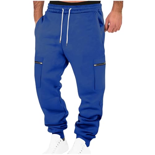 Cambkatl Men’s Sweatpants Elastic Waist Loose Athletic Joggers Stretchy Workout Lounge Pants with Zipper Pockets