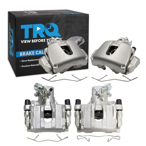 Image of TRQ Front and Rear Brake Caliper Set Zinc Coated Brackets Compatible with 2012-2016 Ford Focus