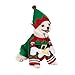 Filhome Dog Cat Christmas Elf Costume with Hat, Pet Christmas Winter Fleece Coat Clothes Puppy Xmas Outfit Apparel