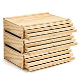 Suzile 12 Drawers Art Storage Wooden Artist Storage Art Supply Box Multifunctional Pencil Organizer Wood Drawers Box with Drawer Compartments for Pencils, Pens, Markers, Brushes and Tools, 3 Pack