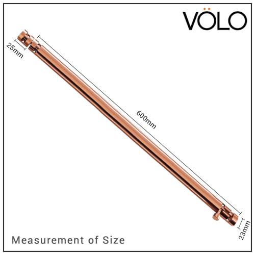 Image of VOLO Aluminium Tower Bolt with Stainless Steel Rod - Heavy Duty Door & Window Latch for Home and Office | Main Door Tower Bolt | Kundi /Chitakini | Pack of 2 Pieces (Rose Gold, 24 Inch)