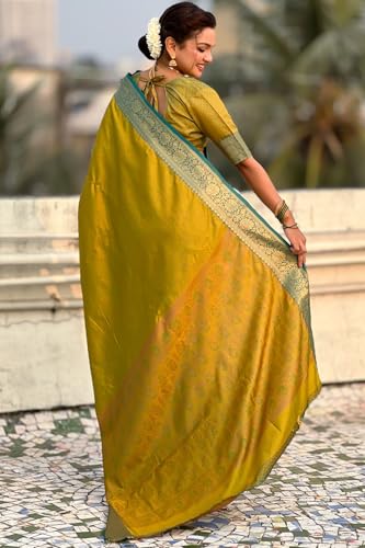 Image of SGF11 Women's Kanjivaram Pure Soft Silk Designer Saree With Blouse Piece