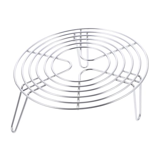 SHOWERORO ステンレス製丸型蒸し台 厚手耐荷重設計 多機能調理用ラック 圧力鍋対応 長蒸し調理 クッキングスタンド兼冷却ラック