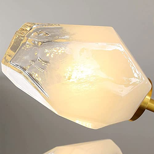 Plafonnier 18 lumières grand salon lustre cristal de glace or 109cm