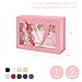 JINGUAN Pink Gift Box with Window, Clear Magnetic Gift Box with Handle for Present, Bridesmaid Proposal Box (10.5x7.5x3 Inches
