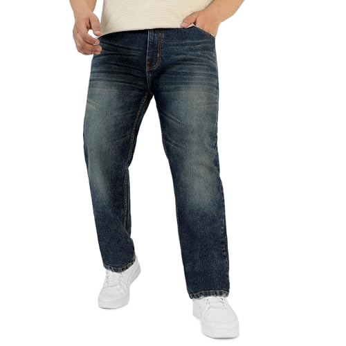 Image of Urbano Plus Men Mid Rise Regular Fit Washed Jeans Stretchable