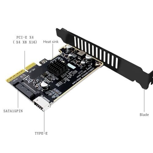 Carte PCIe 4X USB 3.2 Gen 2 Type E 20Gbps adaptateur panneau interne PC