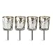 Produktbild Loberon Steckwindlicht 4er Set Fayence, Weihnachtsdeko, Eisen, Glas, H/Ø ca. 7.5/6.5 cm, antiksilber, antiksilber