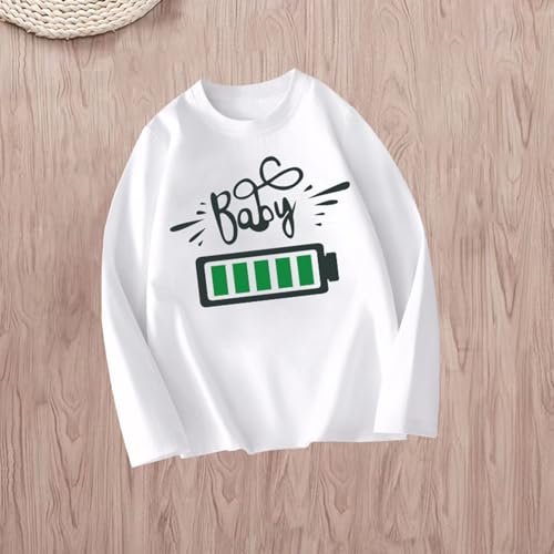 Boys Girls Long Sleeve Shirts Cotton Casual Comfort Thermal Top Crewneck Funny Printed Kids T-Shirt for Spring 2-9Y3